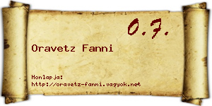 Oravetz Fanni névjegykártya