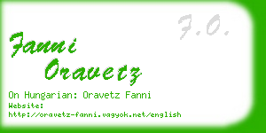 fanni oravetz business card